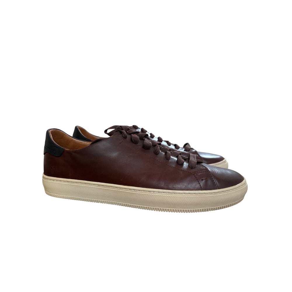 Frye Brett Mens Cognac Brown Leather Low Top Sneakers Size 10D Minimalist